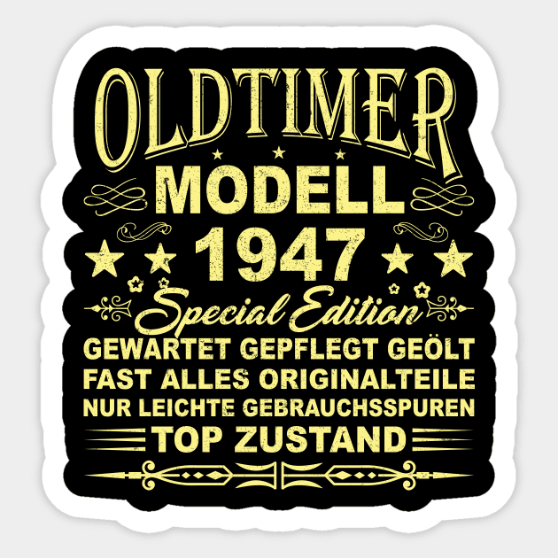 OLDTIMER MODELL BAUJAHR 1947 Sticker by SinBle
